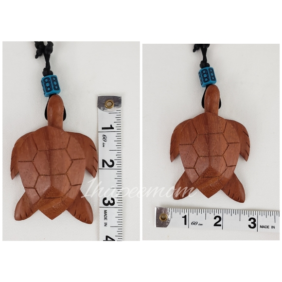 Necklace Carved Turtle Adjustable Silk Cord - Picture 4 of 7